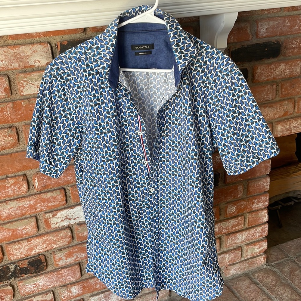 Bugatchi short sleeve blue birds